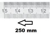 HORIZONTAL FLEXIBLE RULE CLASS II RIGHT TO LEFT 250 MM SECTION 13x0,5 MM<BR>REF : RGH96-D2250B050